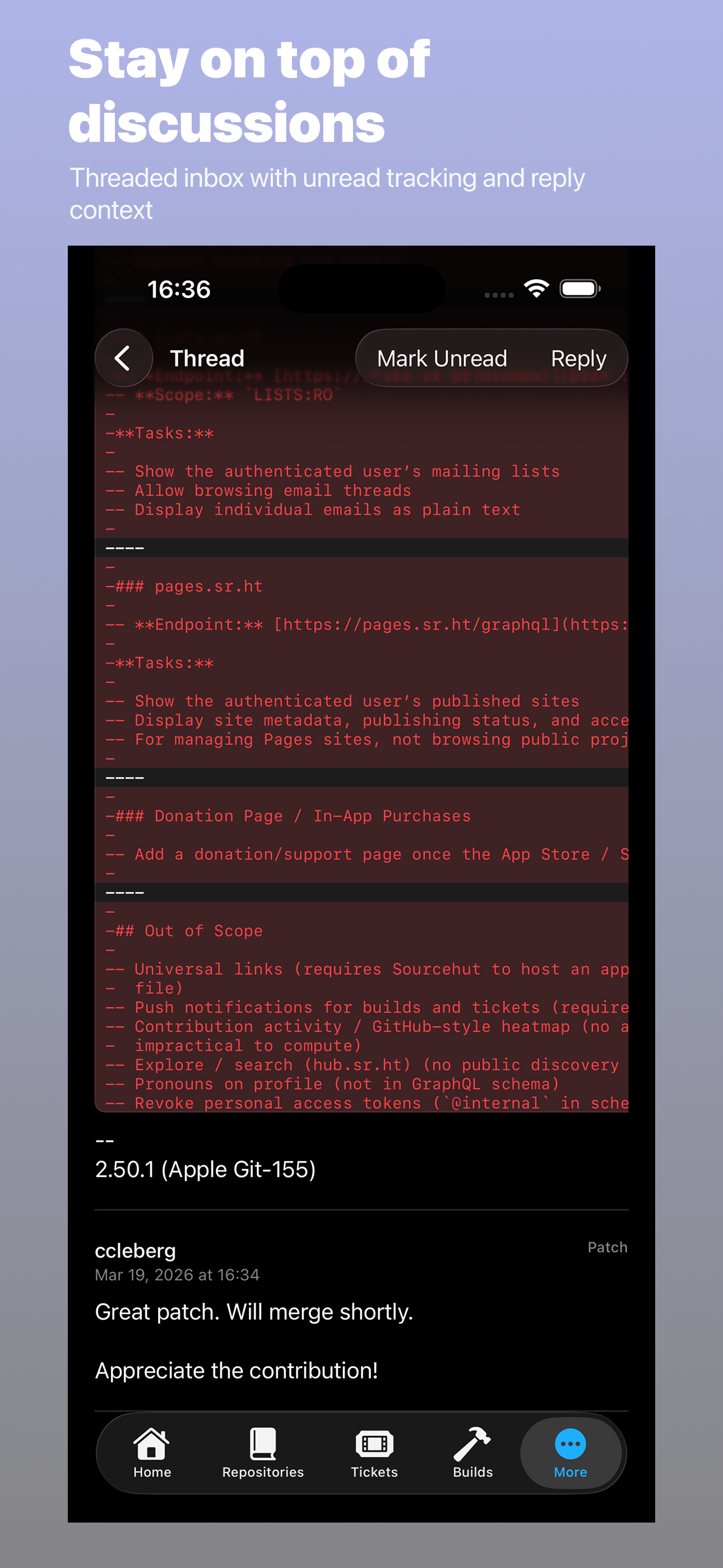 Threaded inbox